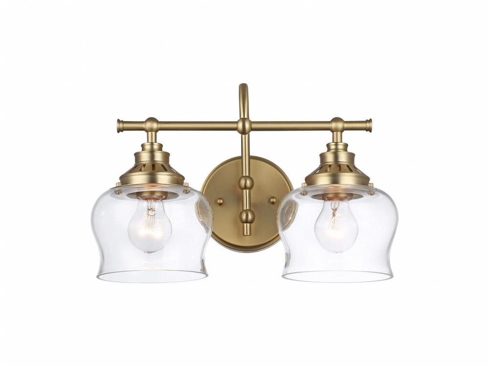 Daphne 2-Light Vanity Light in Brushed Champagne Bronze with Clear Glass