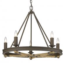 Golden 1053-5 DR - Stokes 5 Light Chandelier in Dark Rust