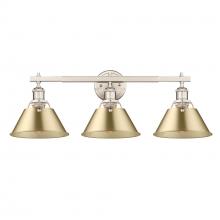 Golden 3306-BA3 PW-BCB - Orwell PW 3 Light Bath Vanity in Pewter with Brushed Champagne Bronze shades