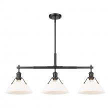 Golden 3306-LP BLK-OP - Orwell BLK 3 Light Linear Pendant in Matte Black with Opal Glass