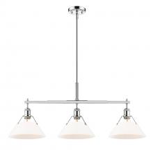 Golden 3306-LP CH-OP - Orwell CH 3 Light Linear Pendant in Chrome with Opal Glass