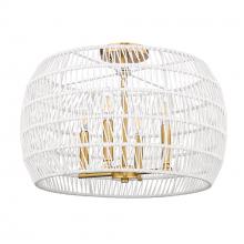 Golden 6808-4SF MBG-WR - Ellie 6 Light Semi-Flush in Modern Brushed Gold with Bleached White Raphia Rope Shade