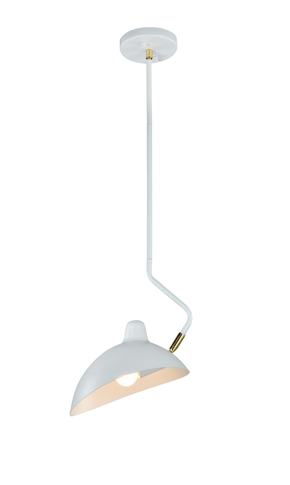 Droid White and Brushed Gold Pendant