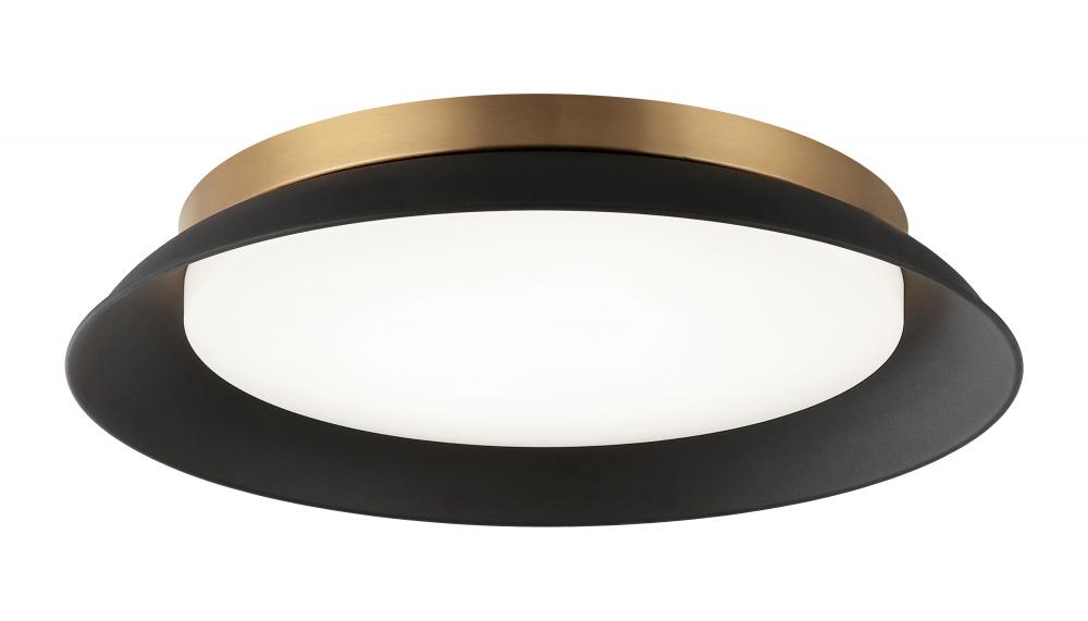 1 LT Ã˜18â€ "FINLEY" MATTE BLACK/ AGED GOLD CEILING MOUNT