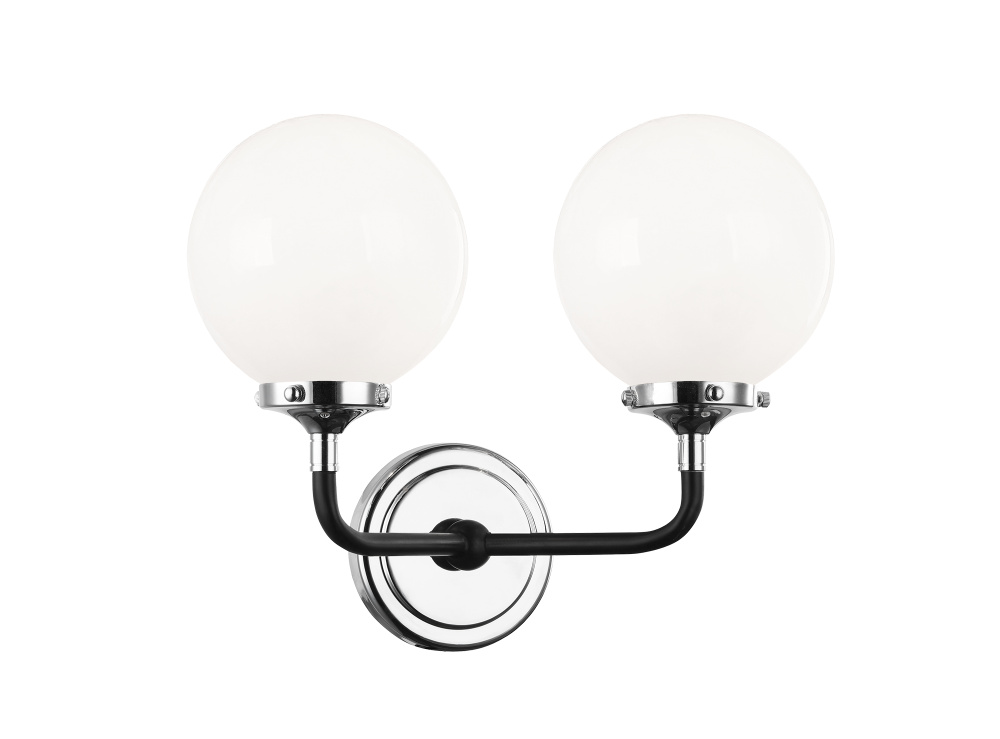 Particles Black and Chrome Wall Sconce