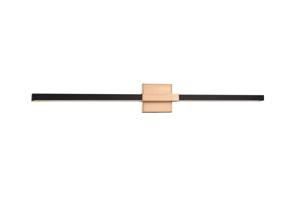 Lineare Matte Black and Aged Gold Brass Wall Sconce