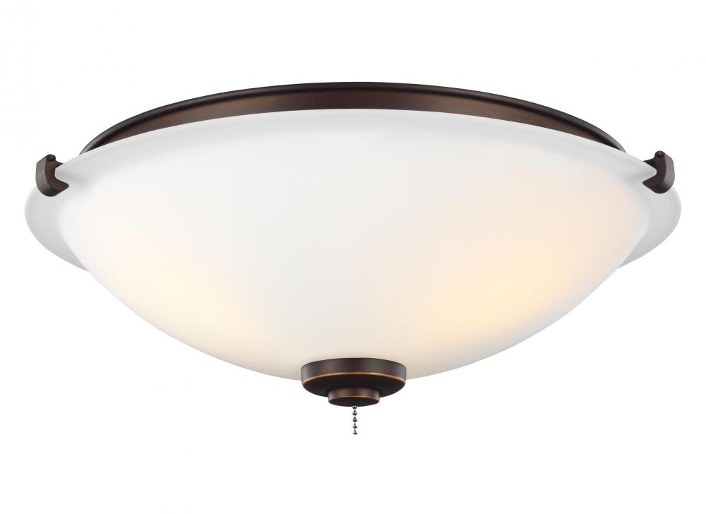 3 - Light LED Light Kit in Roman Bronze with Matte Opal Glass