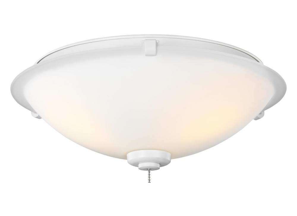 3 - Light LED Light Kit in Matte White with Matte Opal Glass