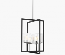 Generation Lighting 5241504-112 - Mitte transitional 4-light indoor dimmable small ceiling pendant hanging chandelier light in midnigh