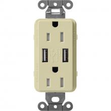 Lutron Electronics SCR-15-UBTR-SA - SATIN 15A USB REC SA