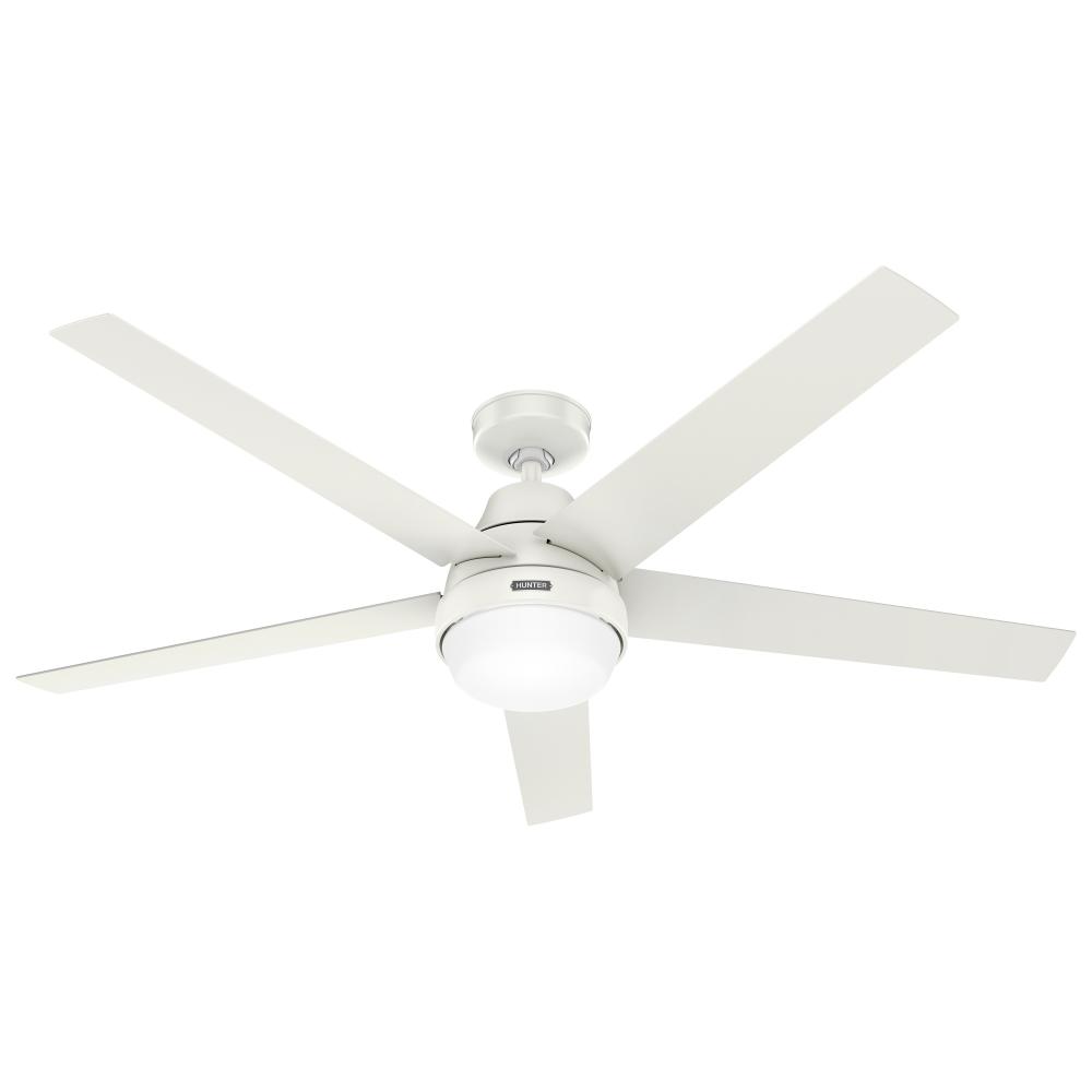 Hunter 60 inch Aerodyne Wi-Fi ENERGY STAR® Fresh White Ceiling Fan with LED Light Kit