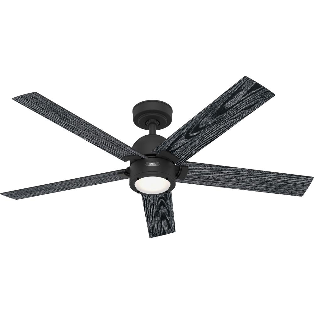 Hunter 52 inch Erling ENERGY STAR® Matte Black Ceiling Fan with LED Light Kit and Handheld Remote