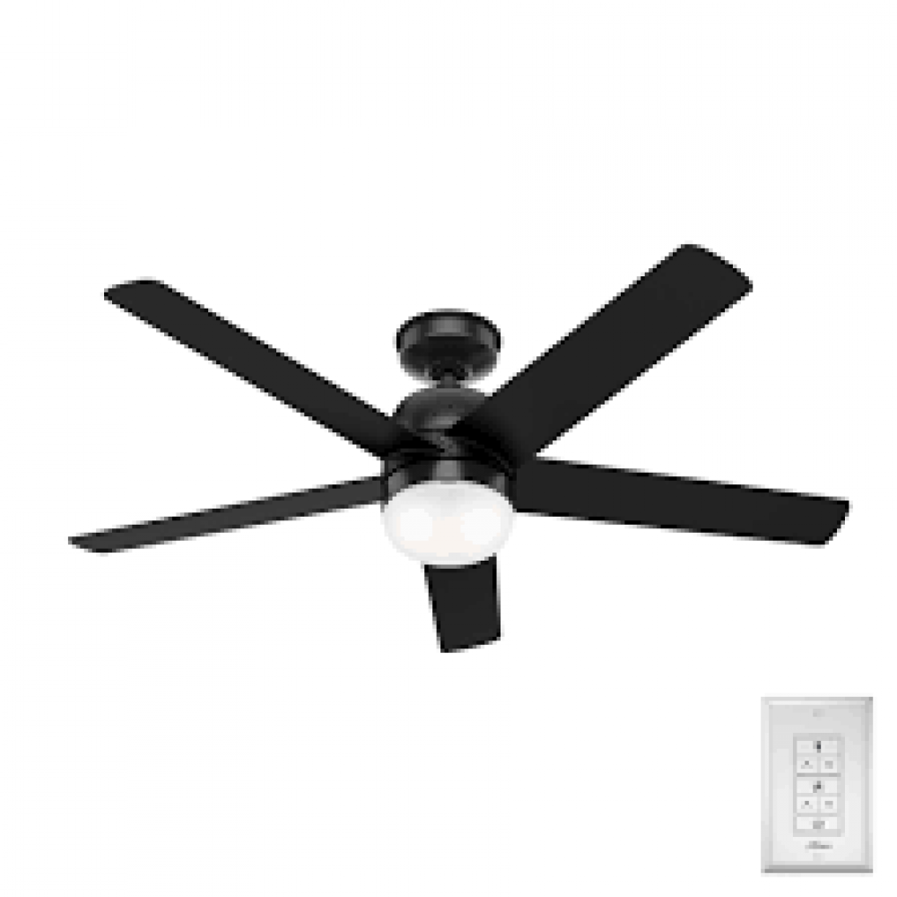 Hunter 52 inch Anorak Matte Black WeatherMax Indoor / Outdoor Ceiling Fan with LED Light Kit