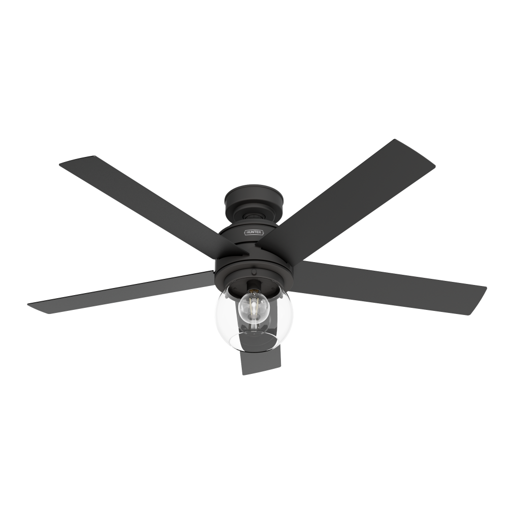 Hunter 52 Inch Novi Matte Black Ceiling Fan With Led Light Kit And Handheld Remote