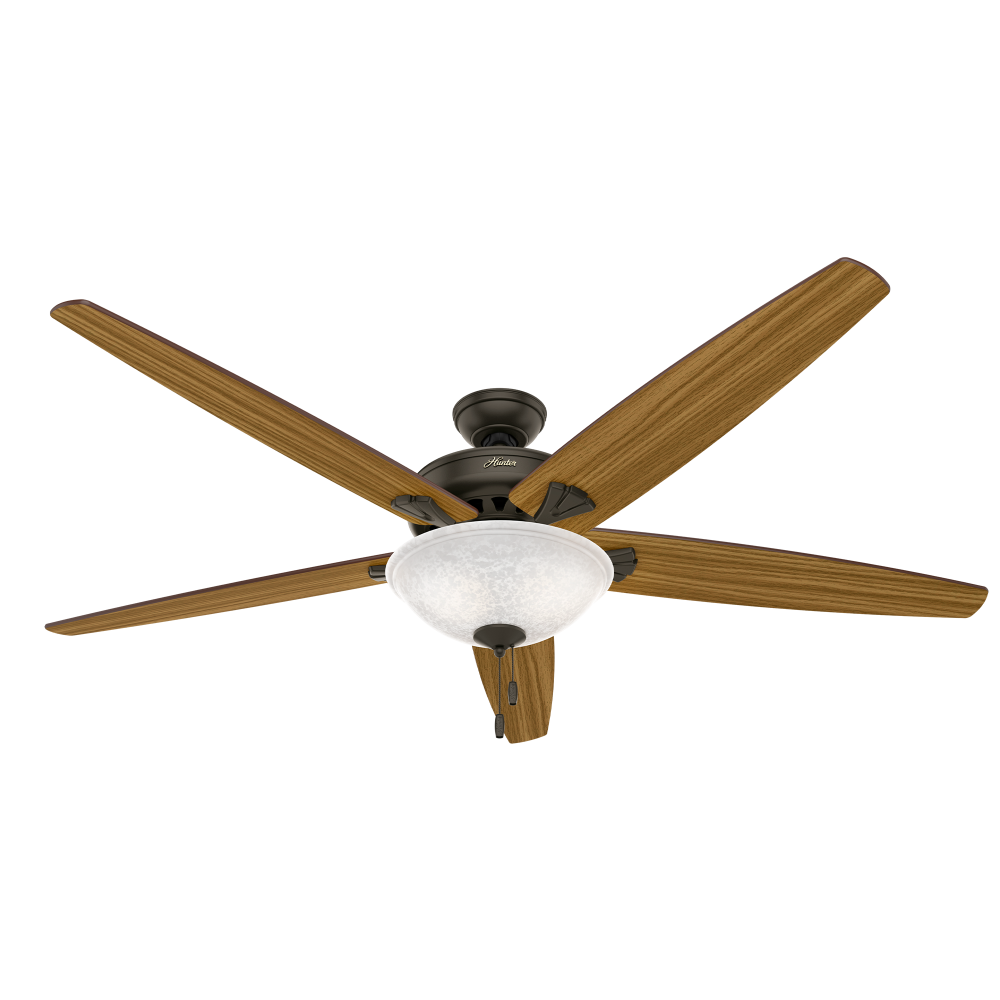 Hunter 70 inch Stockbridge New Bronze Ceiling Fan with LED Light Kit and Pull Chain