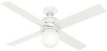 Hunter 50276 - Hunter 52 inch Hepburn Matte White Ceiling Fan with LED Light Kit and Wall Control