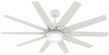 Hunter 50720 - Hunter 60 inch Overton Matte White Damp Rated Ceiling Fan with LED Light Kit and Wall Control