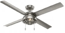 Hunter 51470 - Hunter 52 inch Spring Mill Painted Galvanized Damp Rated Ceiling Fan with LED Light Kit and Pull Cha