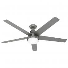 Hunter 52834 - Hunter 60 inch Aerodyne Wi-Fi ENERGY STAR® Matte Silver Ceiling Fan with LED Light Kit