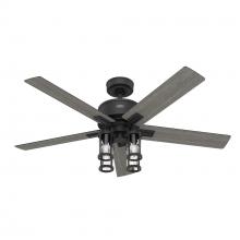 Hunter 52994 - Hunter 52 inch Astwood II  Matte Black Ceiling Fan with LED Light Kit and Handheld Remote