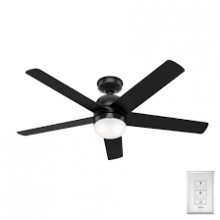 Hunter 50292 - Hunter 52 inch Anorak Matte Black WeatherMax Indoor / Outdoor Ceiling Fan with LED Light Kit