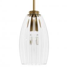 Hunter 13158 - Hunter Rossmoor Luxe Gold with Clear Glass 1 Light Pendant Ceiling Light Fixture