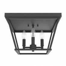 Hunter 19074 - Hunter Laurel Ridge Natural Black Iron 4 Light Flush Mount Ceiling Light Fixture