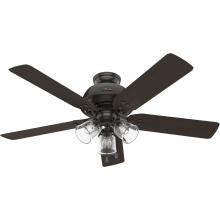 Hunter 51364 - Hunter 52 inch River Ridge Noble Bronze Damp Rated Ceiling Fan with LED Light Kit and Pull Chain