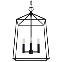 Hunter 13095 - Hunter Fair Oaks Flat Matte Black 4 Light Pendant Ceiling Light Fixture