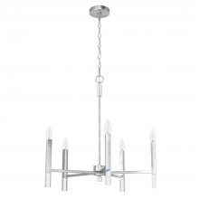 Hunter 19522 - Hunter Sunjai Brushed Nickel 5 Light Chandelier Ceiling Light Fixture