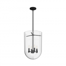 Hunter 19320 - Hunter Sacha Natural Black Iron with Clear Glass 4 Light Pendant Ceiling Light Fixture