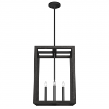 Hunter 19086 - Hunter Squire Manor Matte Black and Dark Ash 4 Light Pendant Ceiling Light Fixture