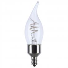 Satco Products Inc. S11526 - 4 Watt LED; Reminiscent; Flex Gray Coil Filament; CA11; Candelabra Base; 2700K CCT; Clear; 120 Volt