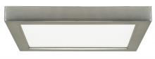 Satco Products Inc. S9341 - 18.5 watt; 9" Flush Mount LED Fixture; 2700K; Square Shape; Brushed Nickel Finish; 120 volts