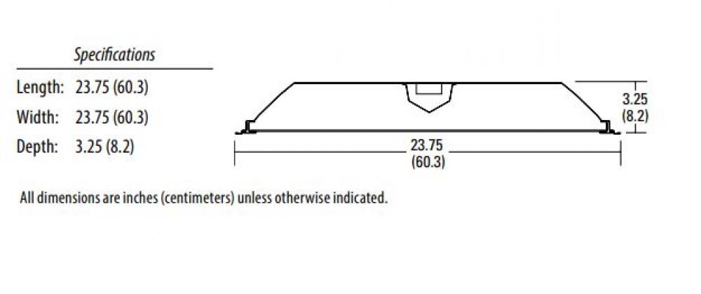 Lensed LED Troffer, Two lamps, Nominal 3