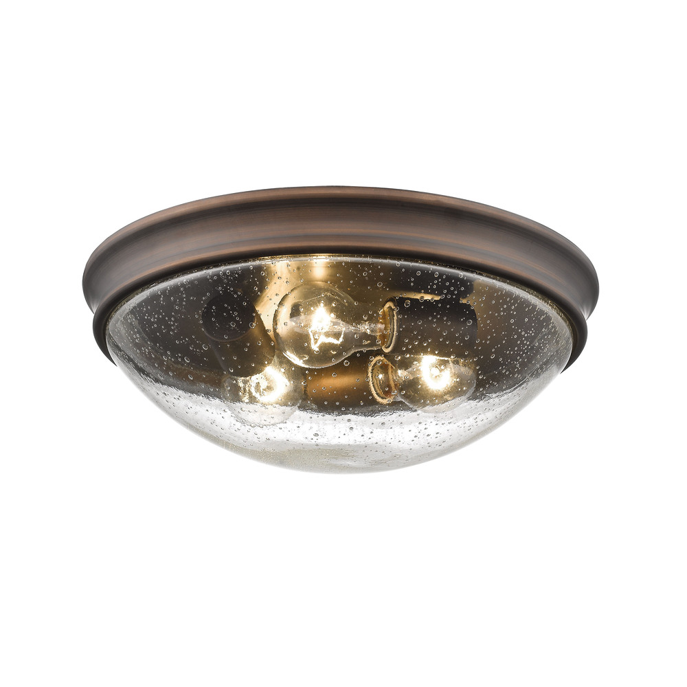 3-Light Flushmount Ceiling Light Rubbed Bronze