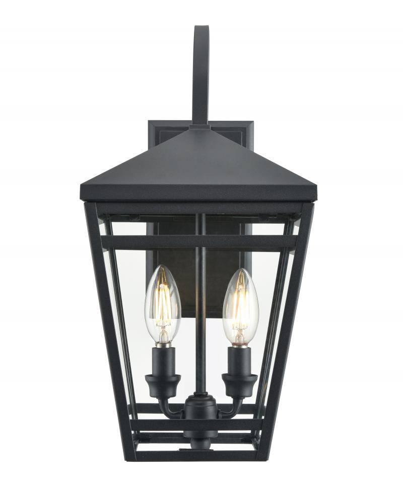 Seager 2-Light Outdoor Wall Sconce Textured Black