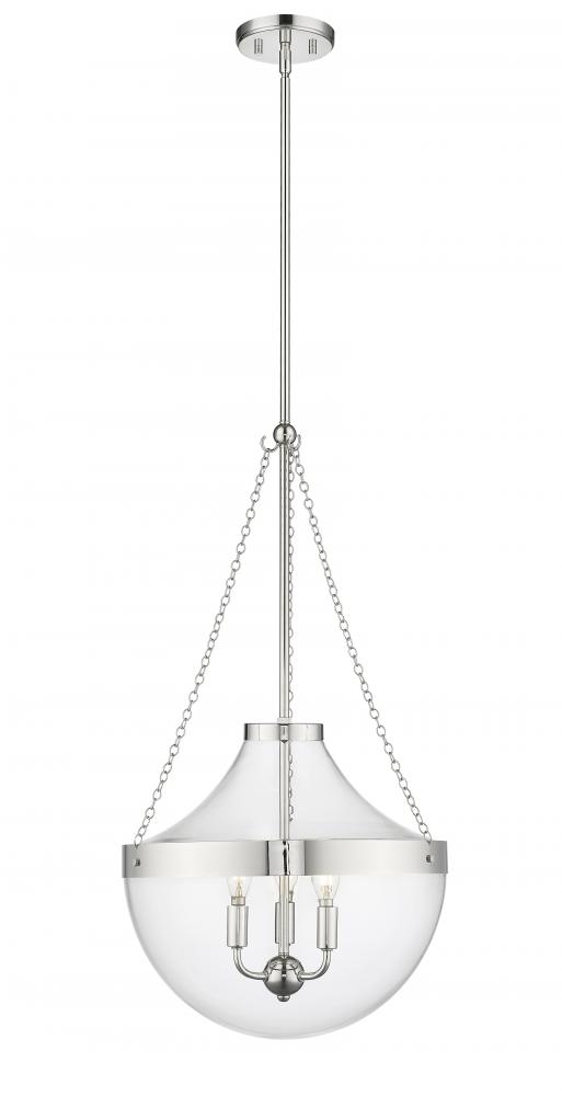 Clarra 3-Light Pendant Light Polished Nickel