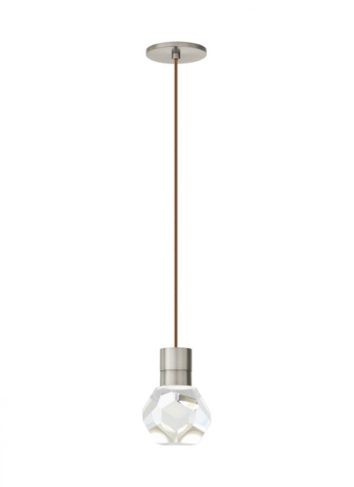 Modern Kira dimmable LED Ceiling Pendant Light in a Satin Nickel/Silver Colored finish