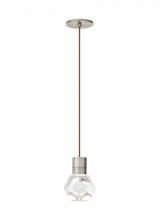 Visual Comfort & Co. Modern Collection 700TDKIRAP1PS-LEDWD - Modern Kira dimmable LED Ceiling Pendant Light in a Satin Nickel/Silver Colored finish
