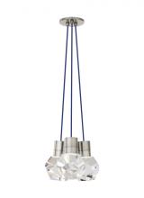 Visual Comfort & Co. Modern Collection 700TDKIRAP3US-LED922 - Modern Kira dimmable LED Ceiling Pendant Light in a Satin Nickel/Silver Colored finish