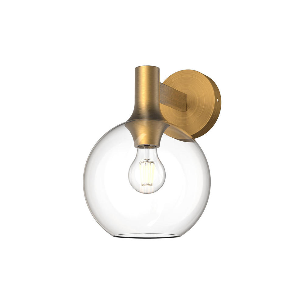 Castilla 8-in Aged Gold/Clear Glass 1 Light Wall/Vanity