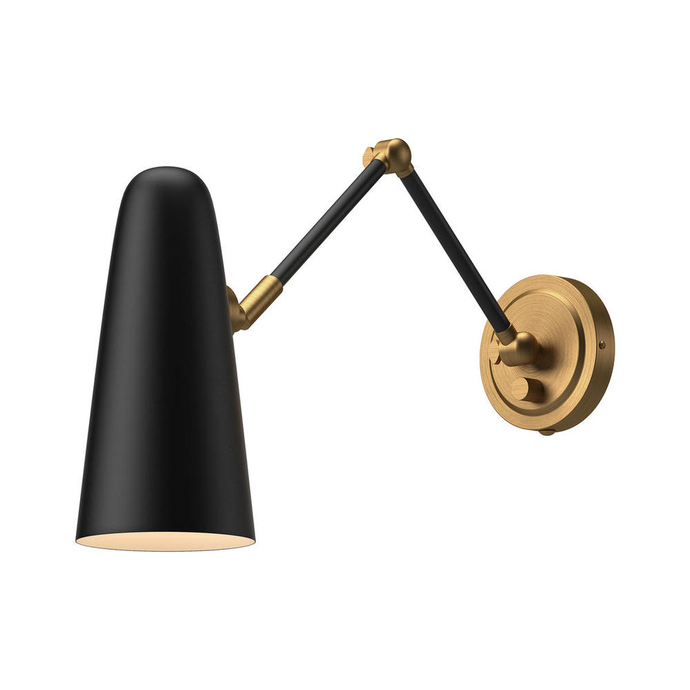 Daniel 24-in Aged Gold/Matte Black 1 Light Wall/Vanity