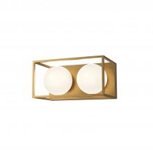 Alora Lighting VL519213AGOP - Amelia 13-in Aged Gold/Opal Matte Glass 2 Lights Vanity