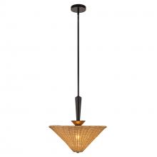 Alora Lighting PD497016MBRA - Bridgette 16-in Matte Black/Rattan Socket Pendant