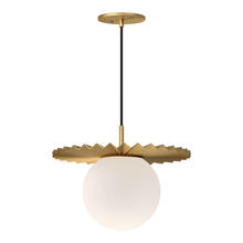 Alora Lighting PD501214BGOP - Plume 14-in Brushed Gold/Opal Matte Glass 1 Light Pendant