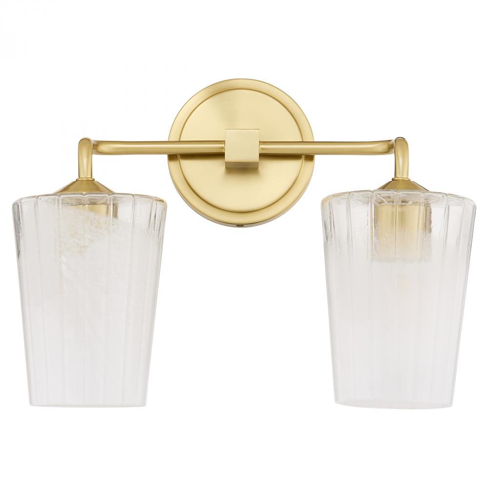 Providence 2 Light Vanity, Aged Brass