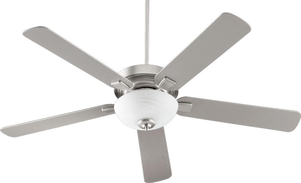 Two Light Satin Nickel Ceiling Fan