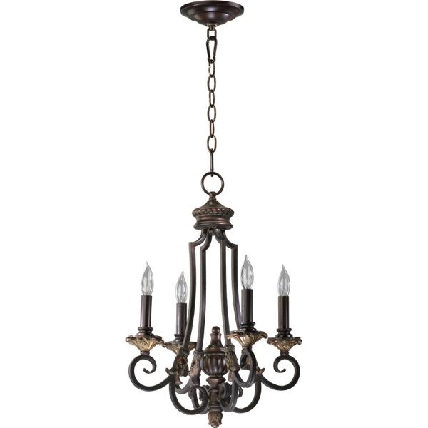 Four Light Corsican Gold Up Chandelier