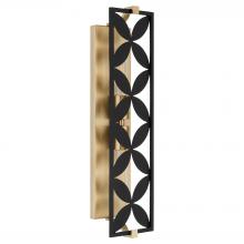 Quorum 583-2-5980 - Mariposa 2 Light Vanity, Matte Black, Aged Brass